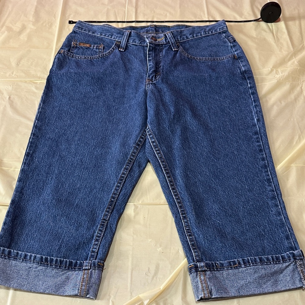 Womens Riders Blue Denim Capri Jeans size 8P